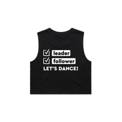 WO's Crop Tank - Round Logo front + White Leader/Follower back Thumbnail
