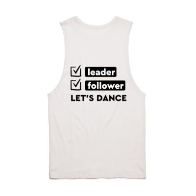 Men's Barnard Tank - Black Logo front + Black Leader/Follower back Thumbnail