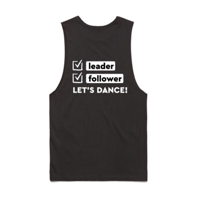 Men's Barnard Tank - White Logo front + White Leader/Follower back Thumbnail